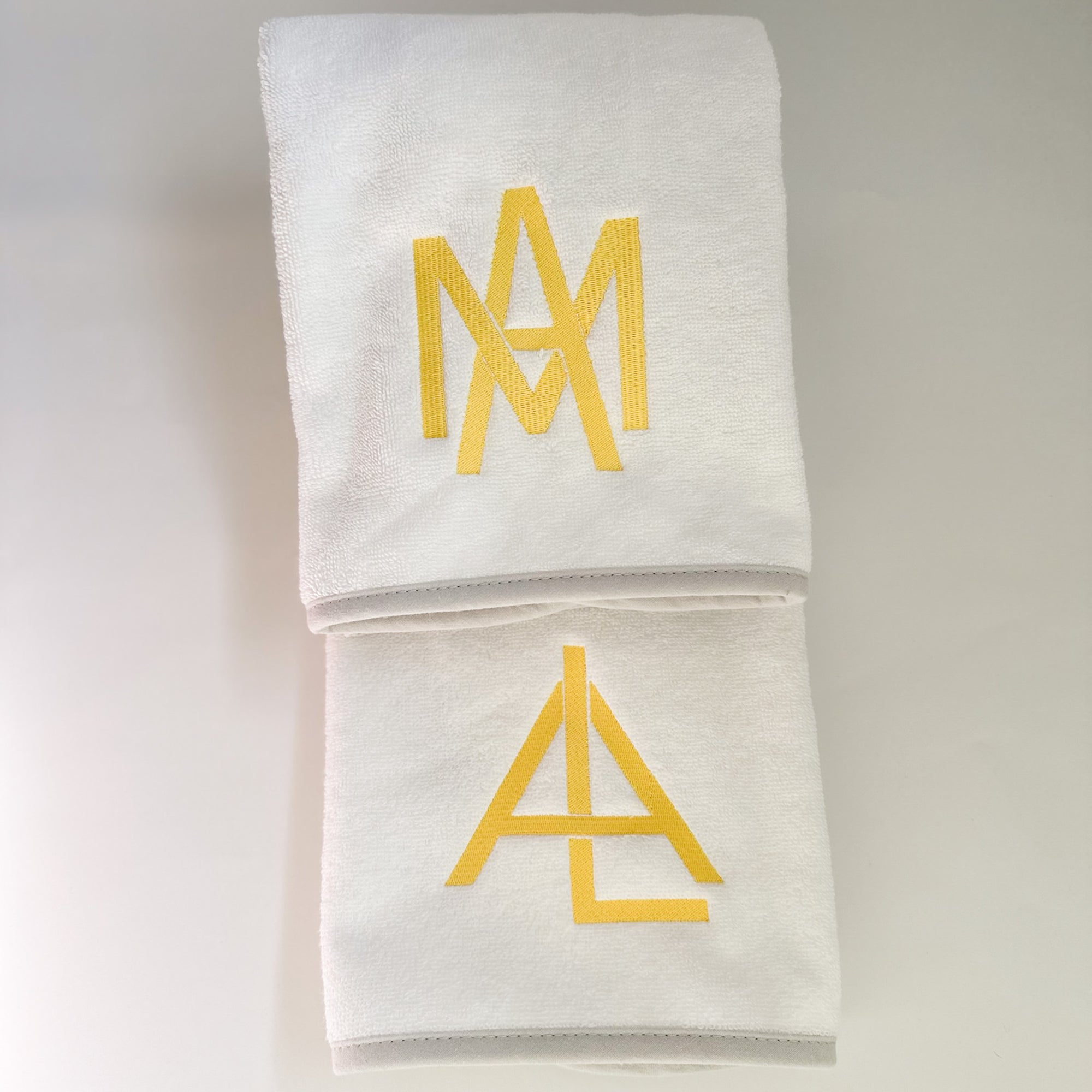 Monogrammed Piped-Edge Hand Towel