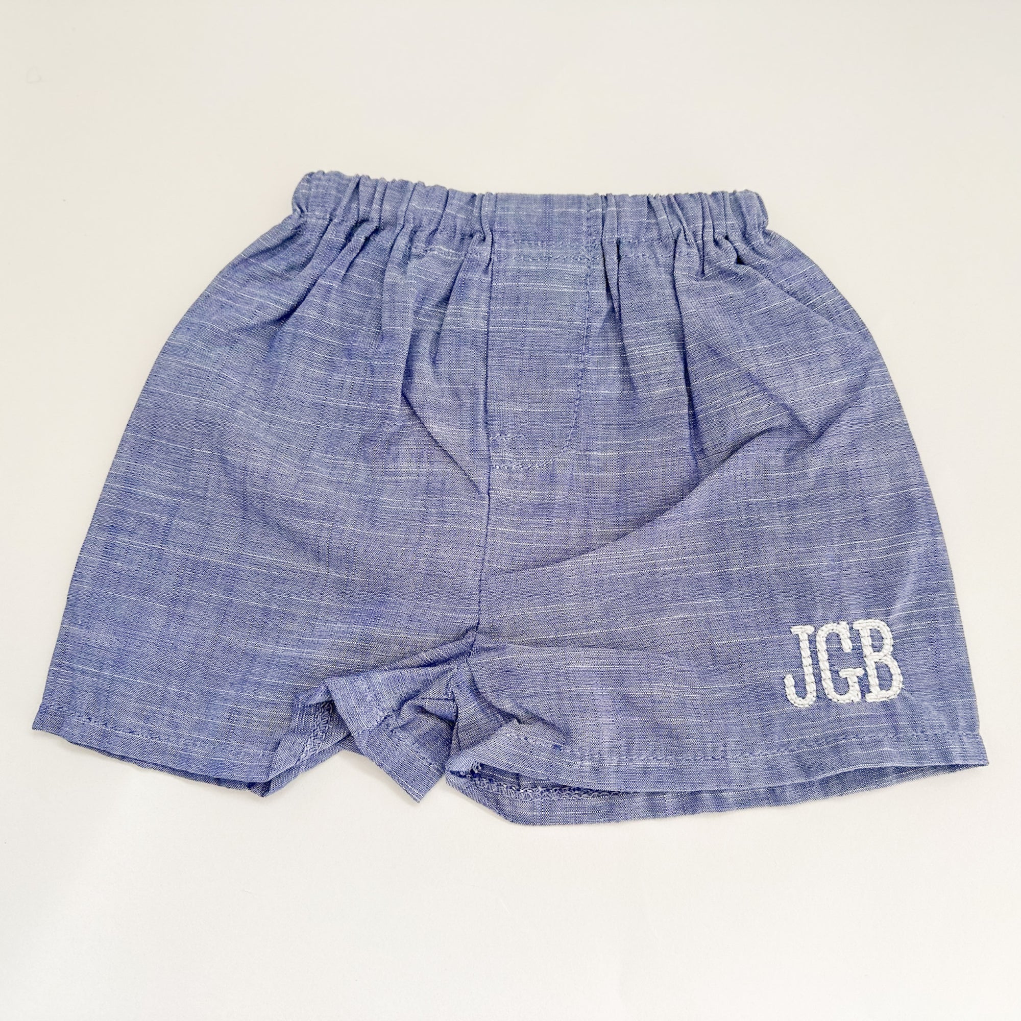 Boys Monogrammed Chambray Shorts