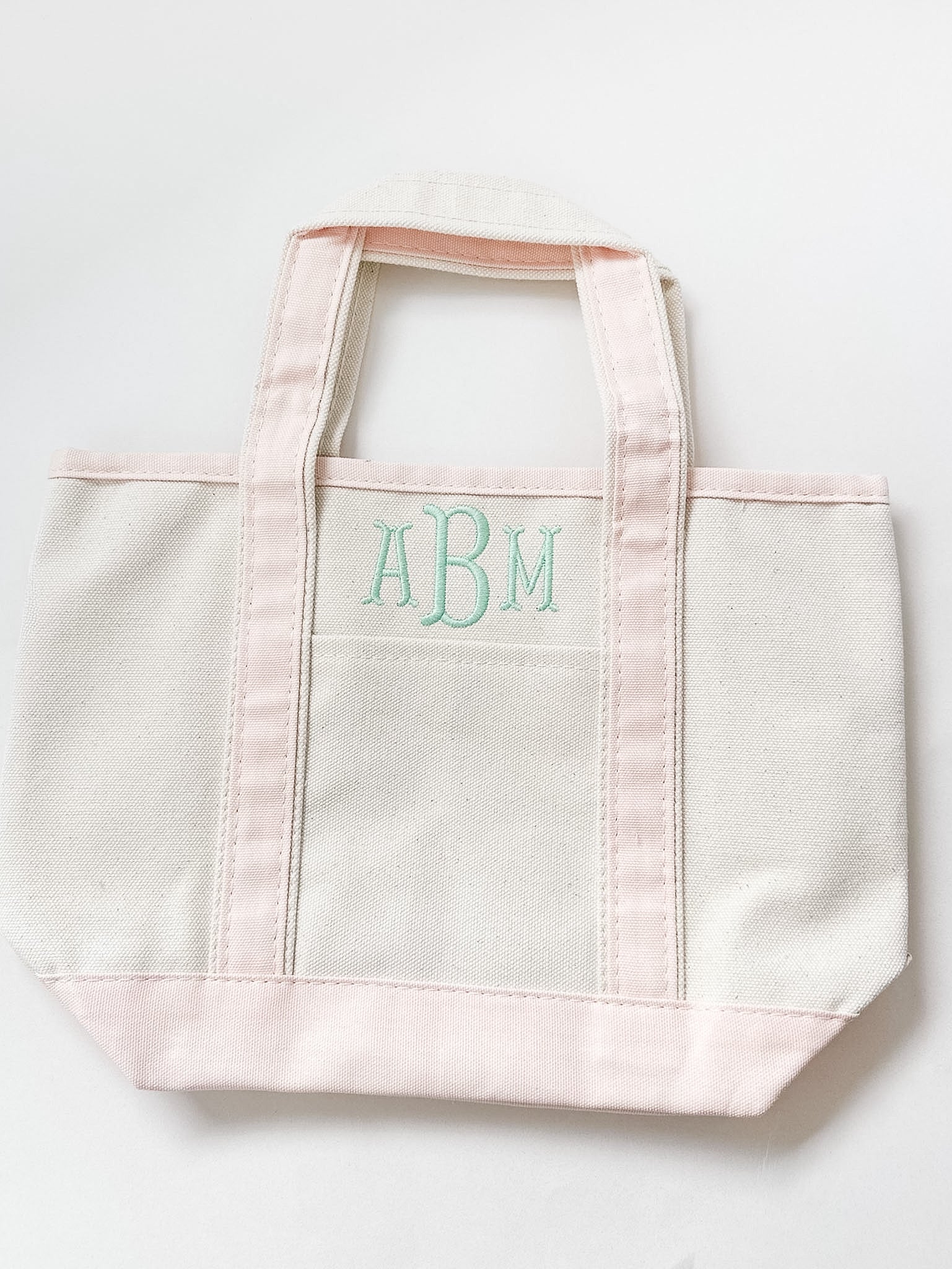 Monogrammed Small Canvas Tote Bag
