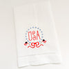 Embroidered USA Linen Hand Towel