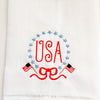Embroidered USA Linen Hand Towel