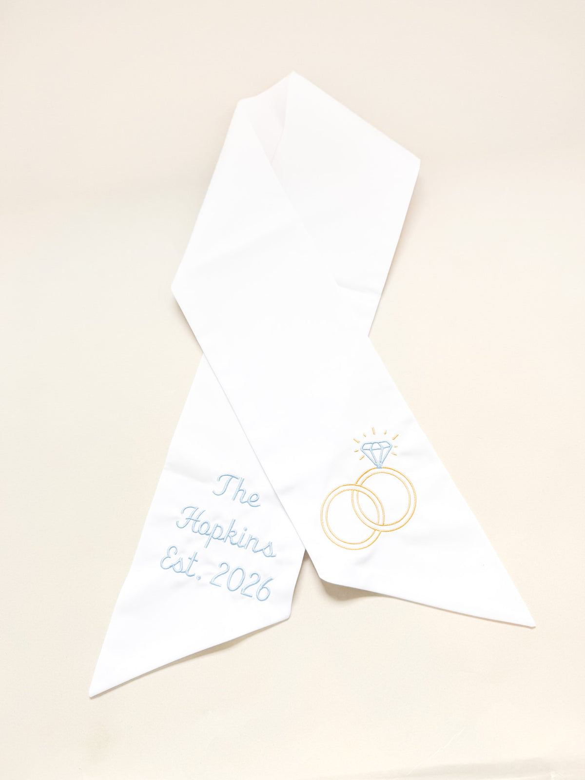 Embroidered Wedding Wreath Sash