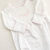 Monogrammed Picot Trim Baby Gown