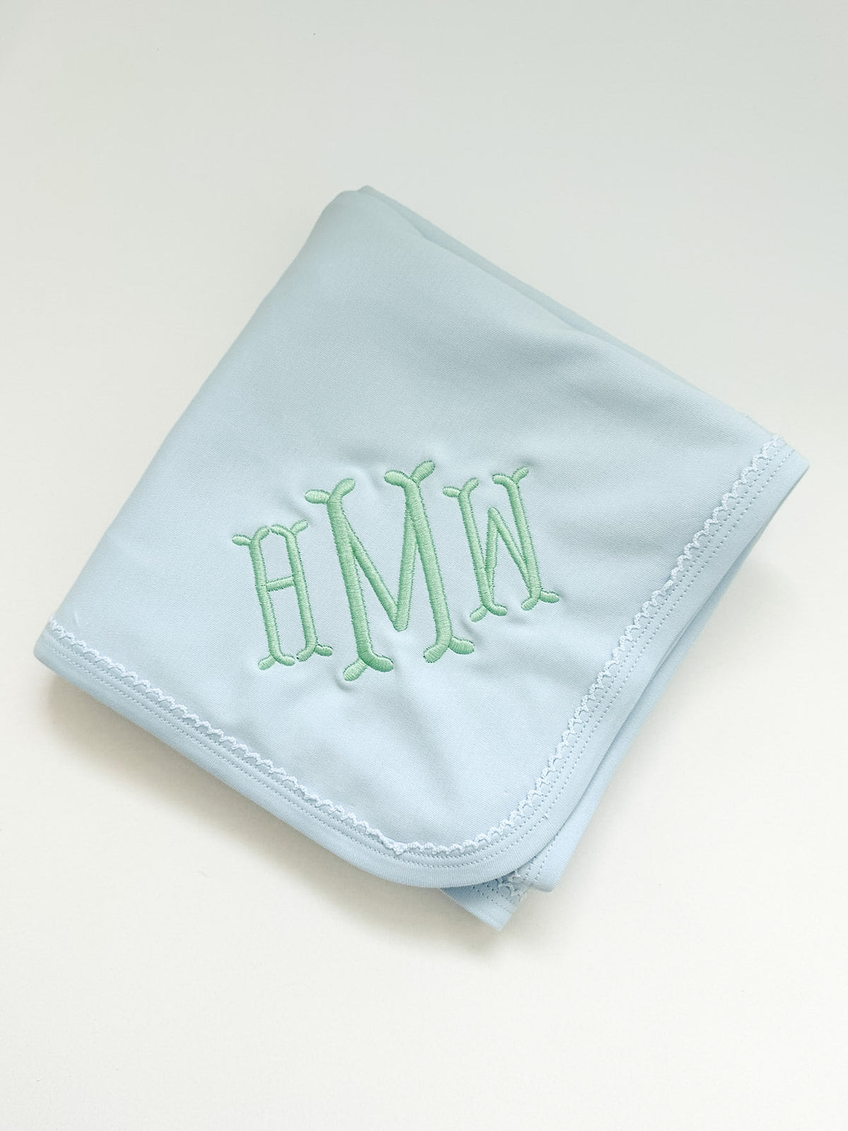Monogrammed Picot Trim Blanket
