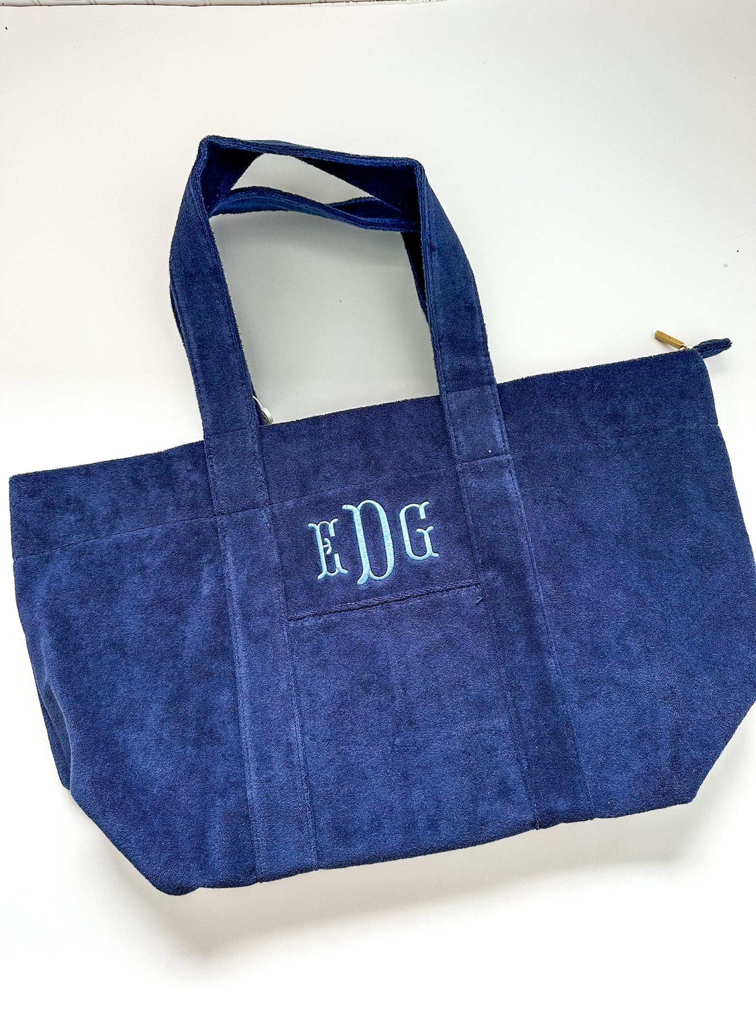 Monogrammed Sol Terry Cloth Tote Bag