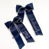 Monogrammed Moon Stitch Hair Bow