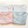 Monogrammed Picot Trim Footie