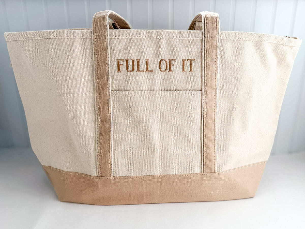 Monogrammed Large Canvas Tote Bag