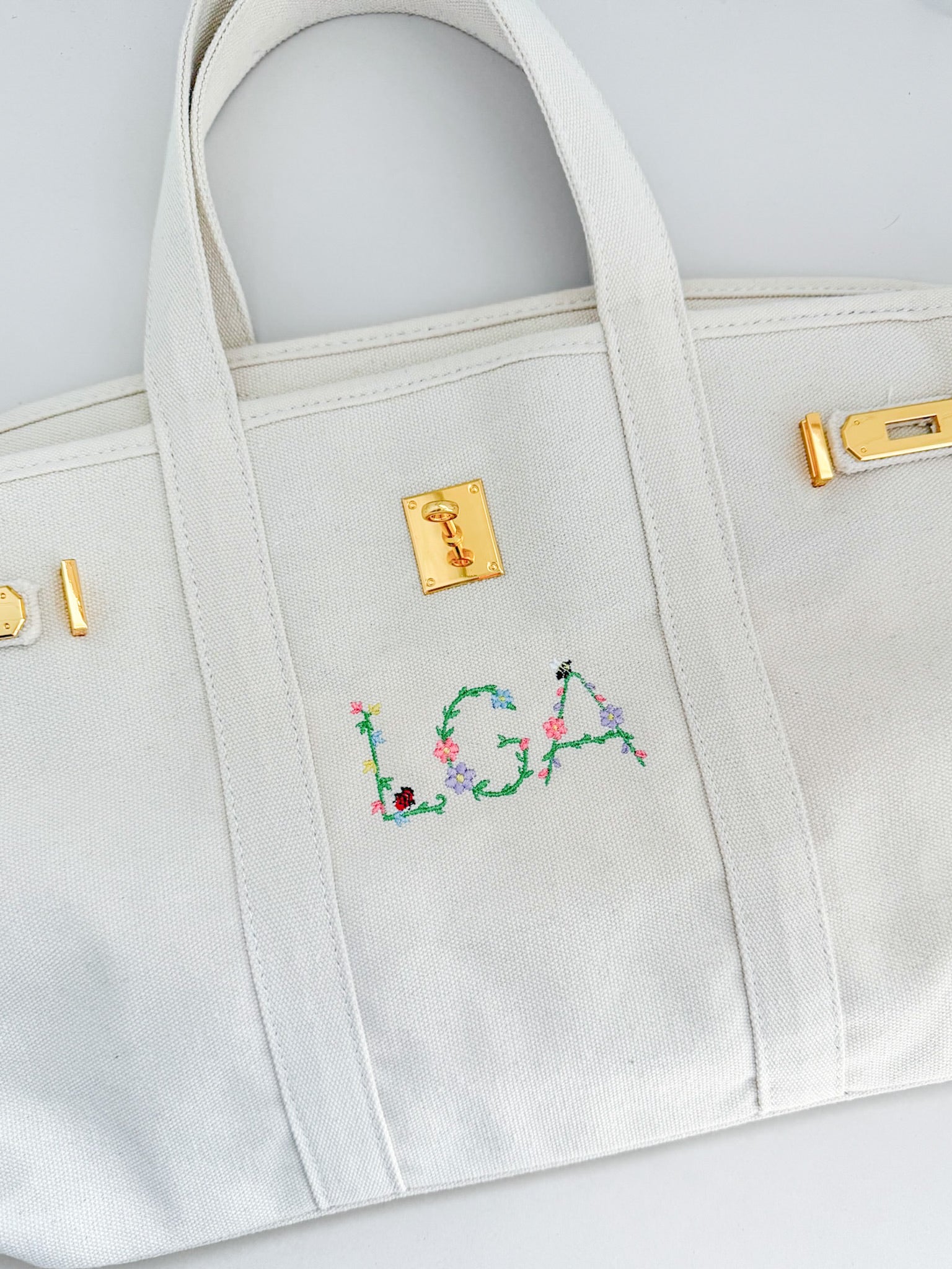 Monogrammed Canvas Boatkin- Natural