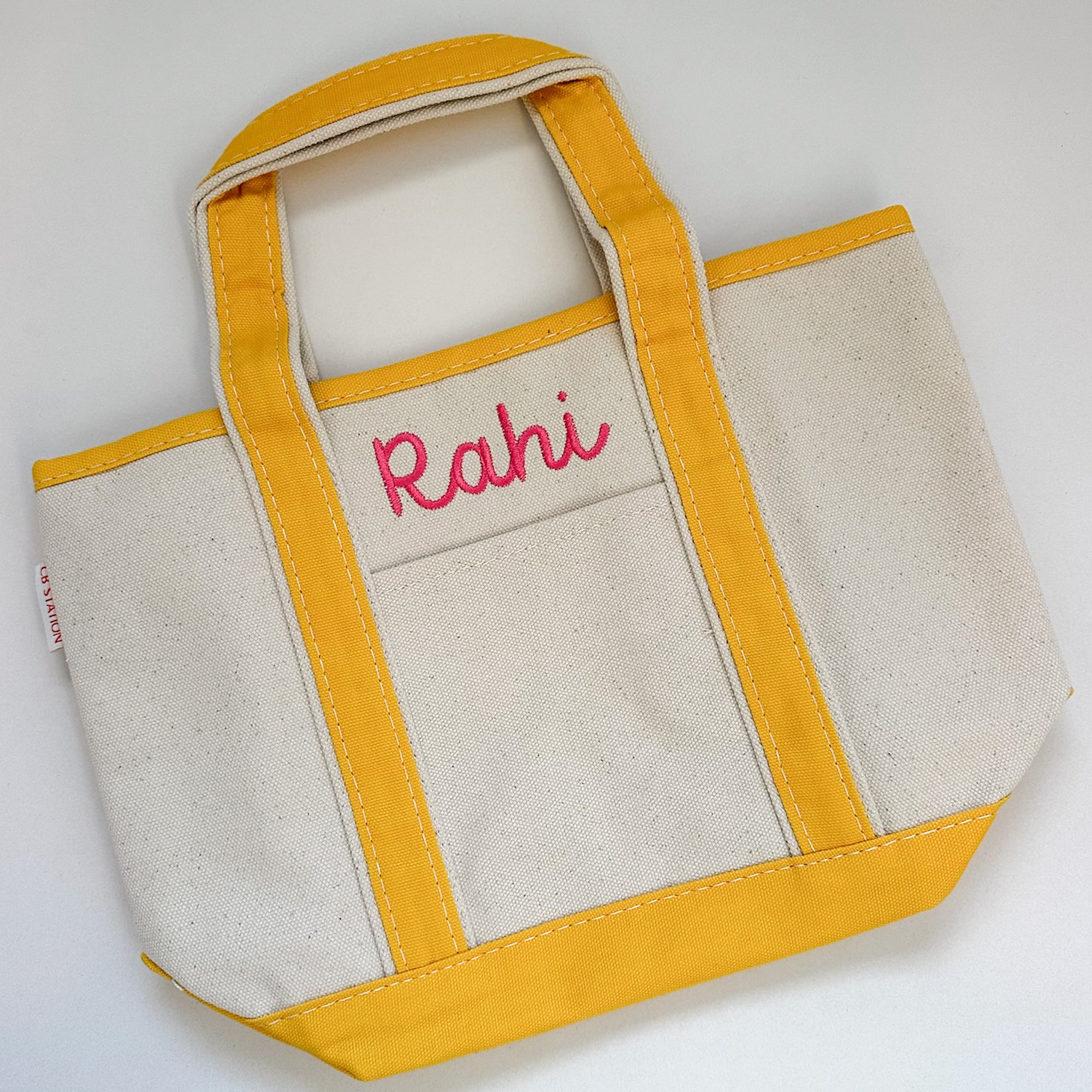 Monogrammed Small Canvas Tote Bag
