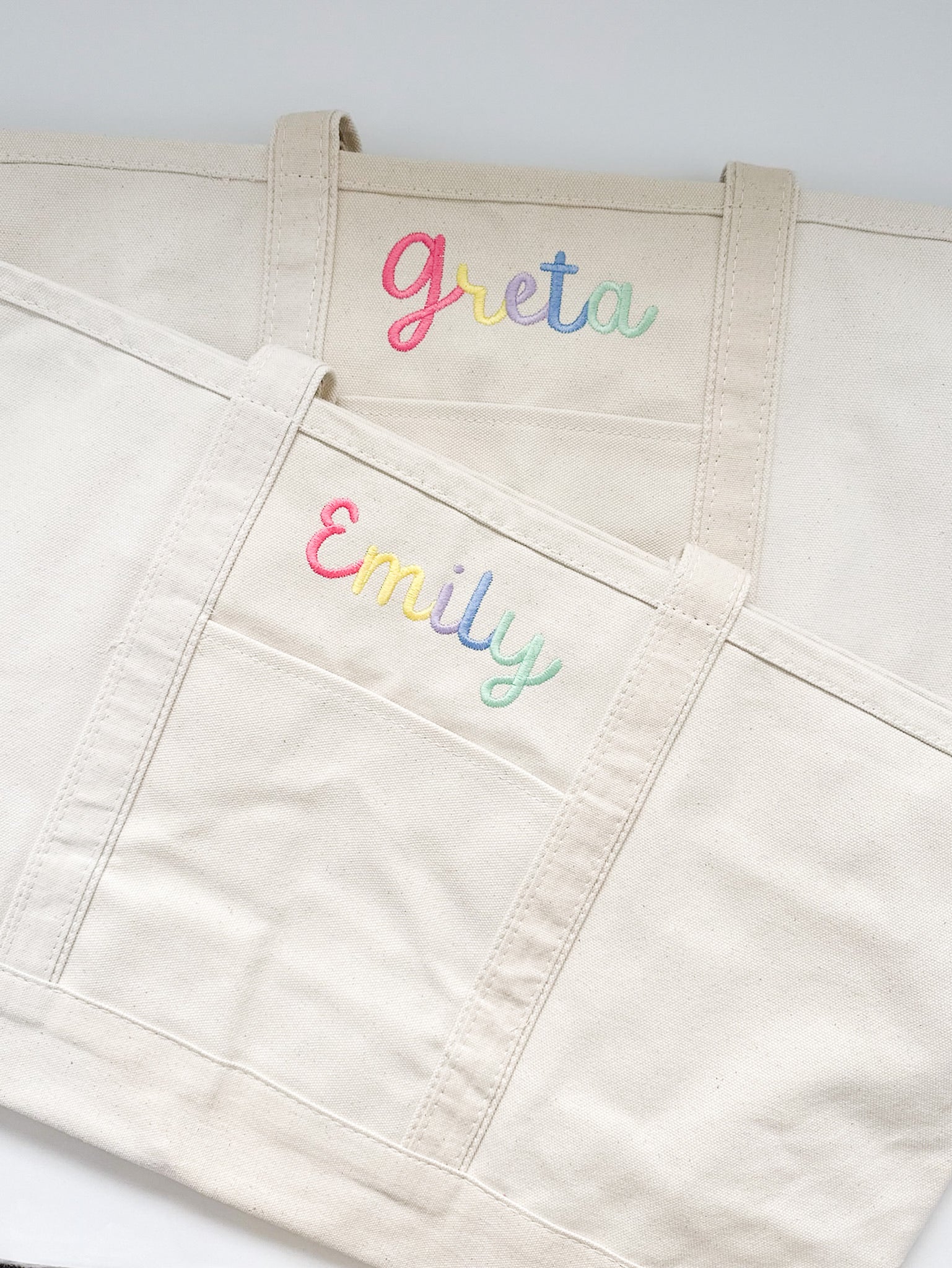 Monogrammed Large Canvas Tote Bag