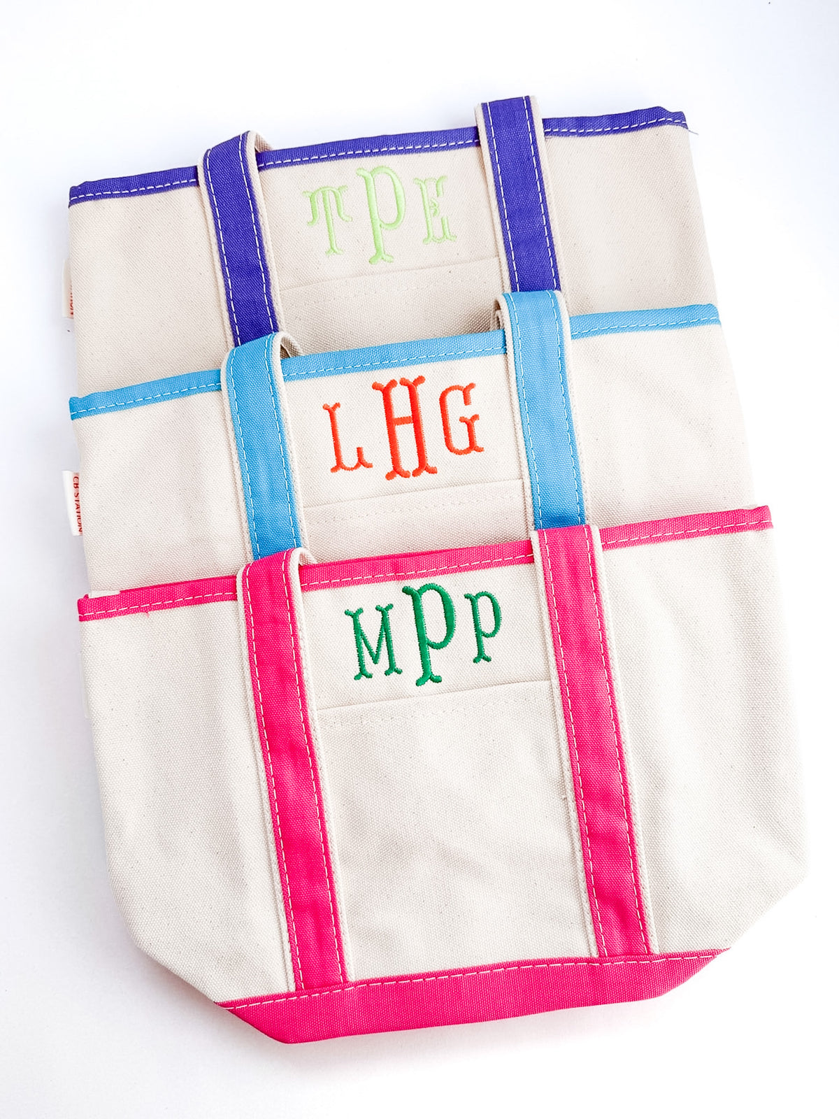 Monogrammed Small Canvas Tote Bag