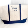 Monogrammed Large Canvas Tote Bag