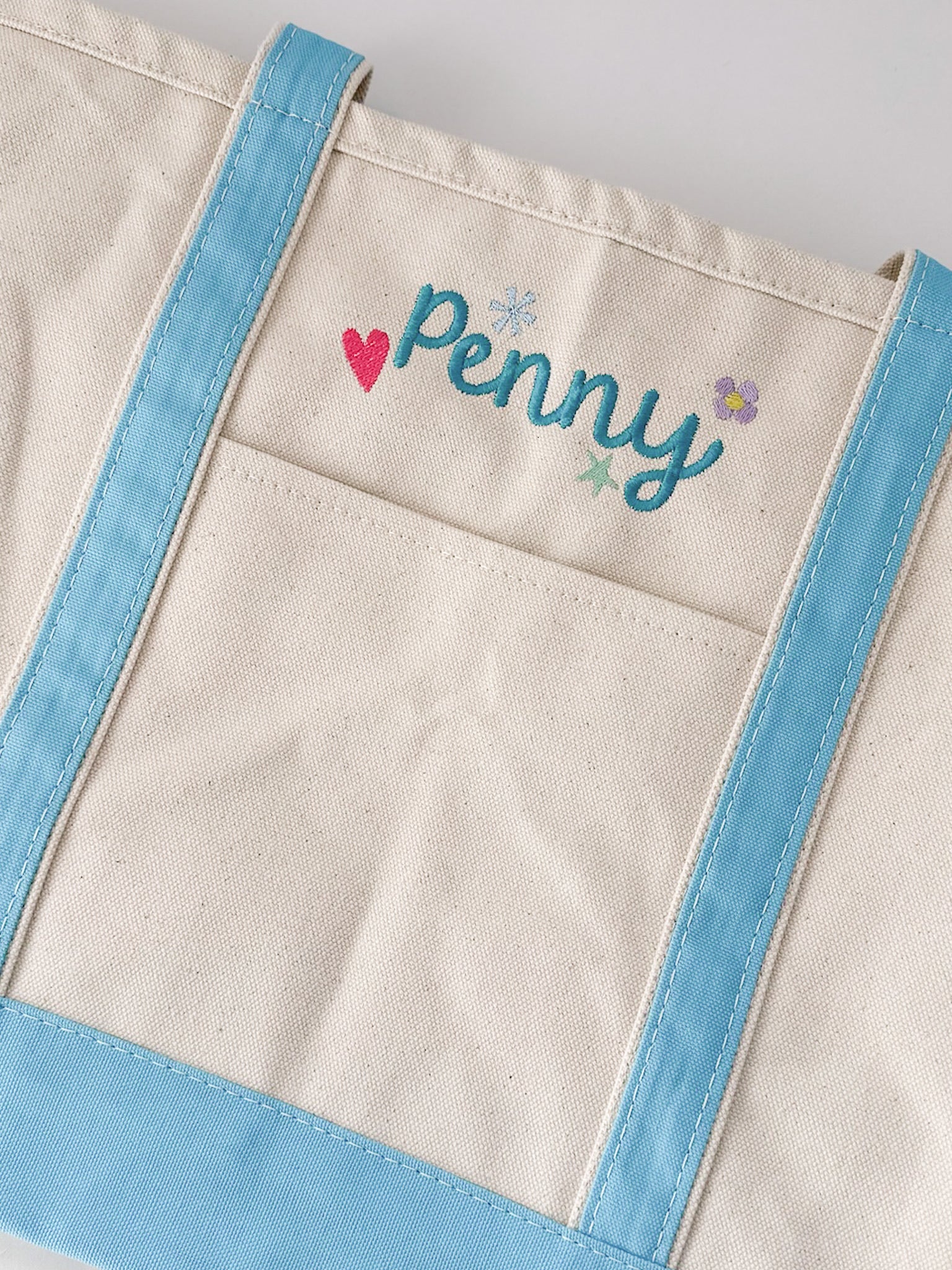 Monogrammed Large Canvas Tote Bag