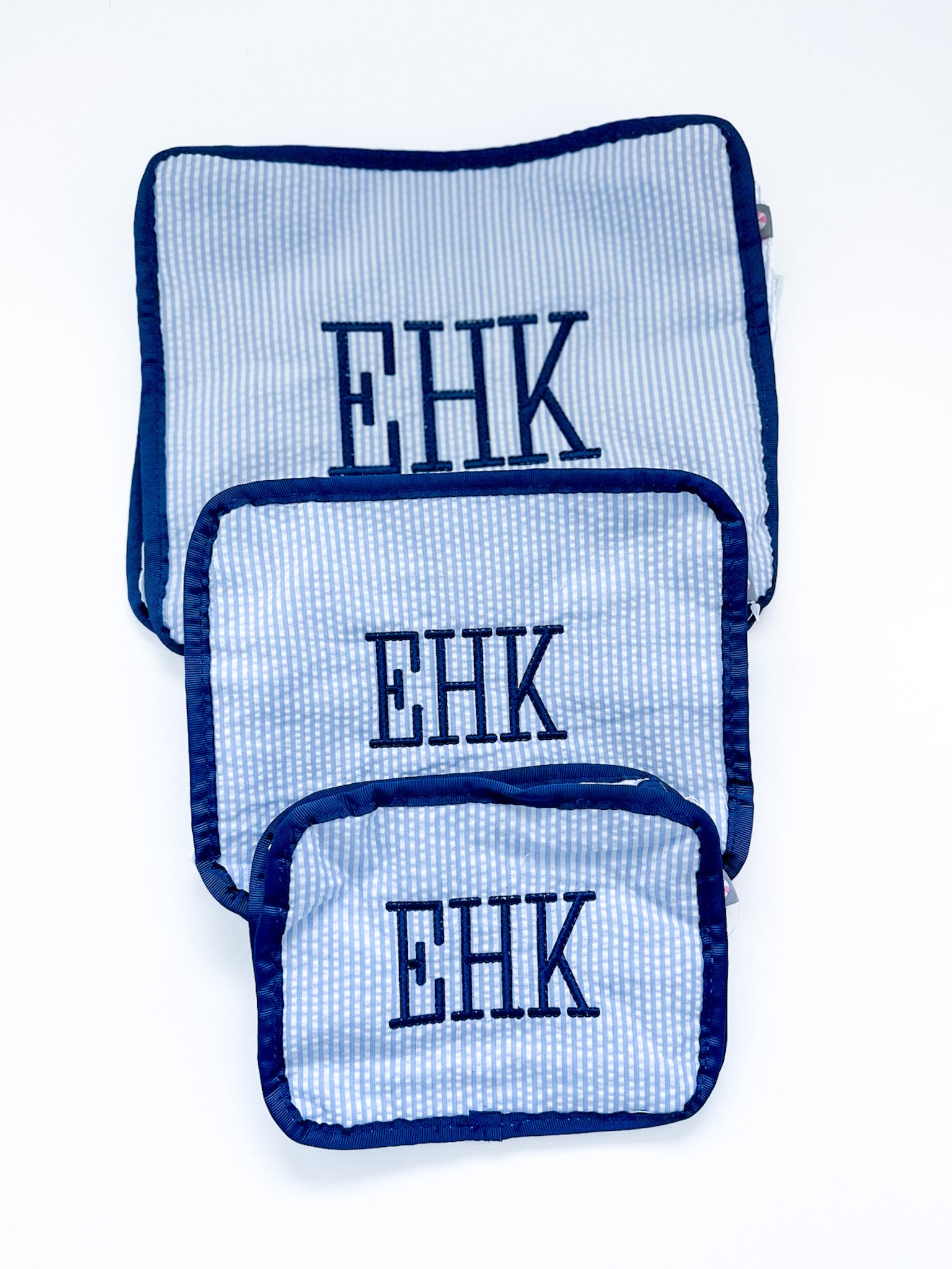 Monogrammed *Seersucker* Packing Cubes