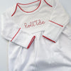 Monogrammed Picot Trim Baby Gown