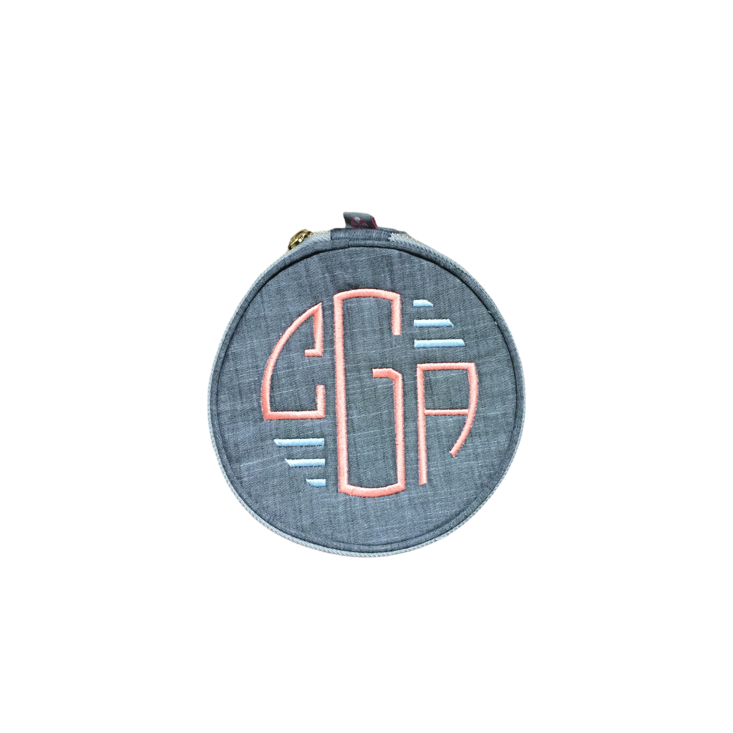 Monogrammed *Chambray* Jewelry Round