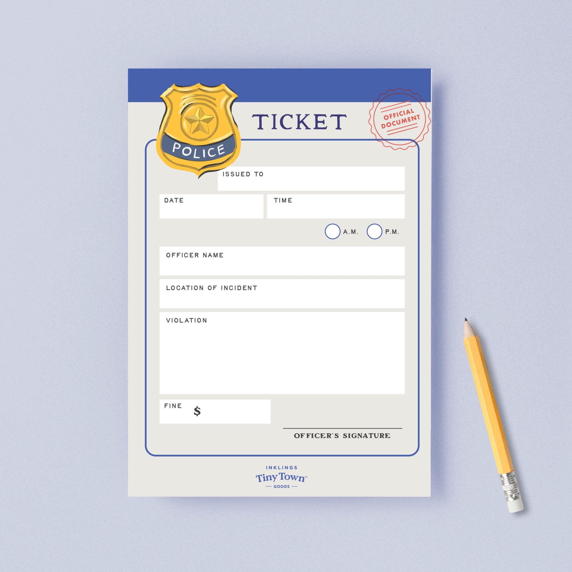 Police Ticket Play Notepad