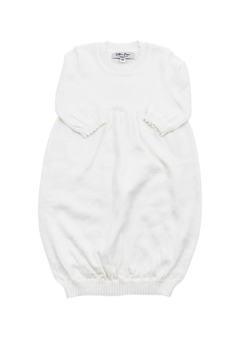 Monogrammed Knit Baby Gown