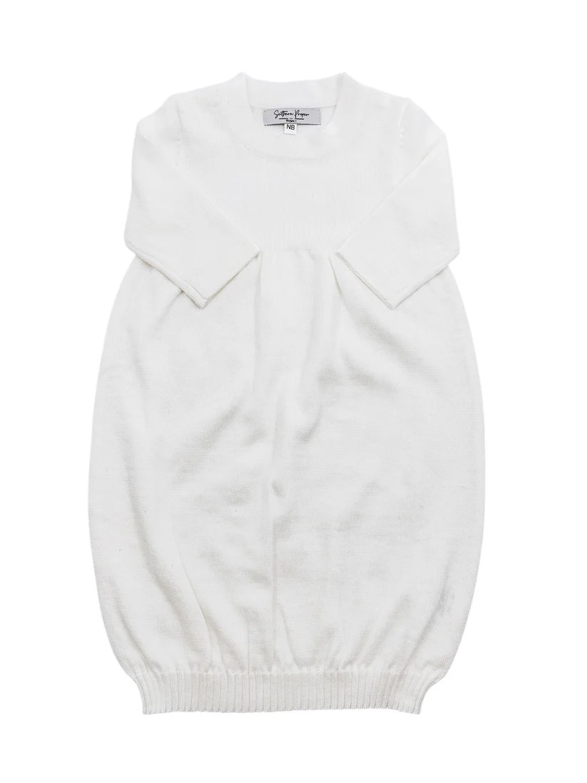 Monogrammed Knit Baby Gown
