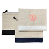 Monogrammed Linen Pouch