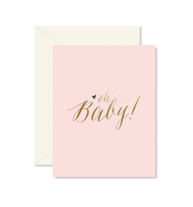 "Oh Baby" Greeting Card- Pink