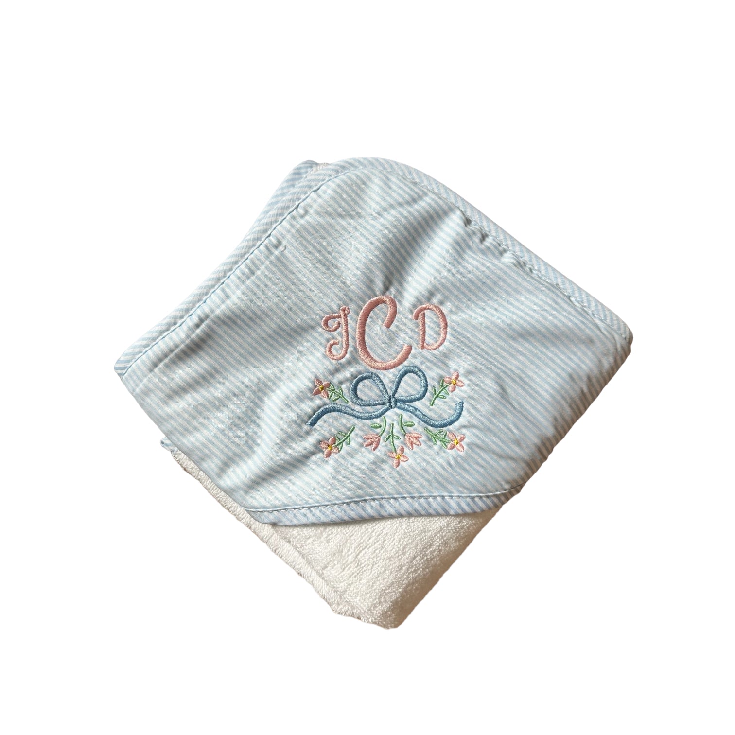 Monogrammed Striped Hooded Towel