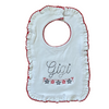 Monogrammed Red Trim Baby Bib