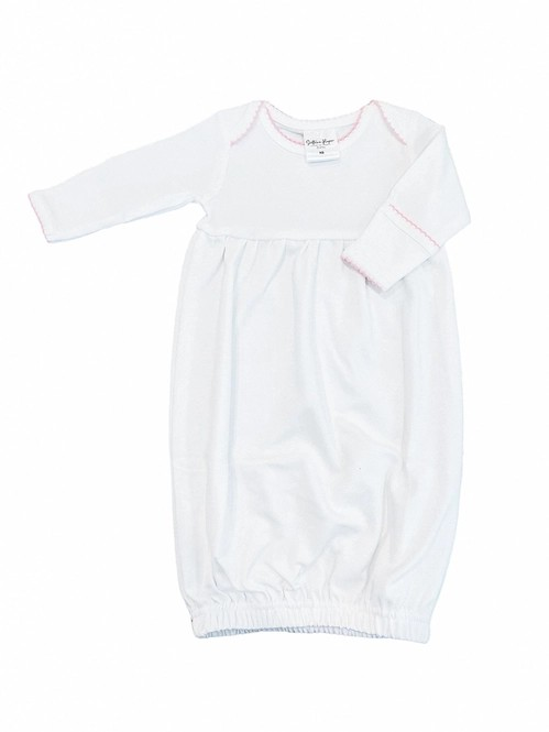 Monogrammed Picot Trim Baby Gown