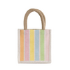 Small Patterned Jute Tote Bag