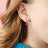 Neon Heart Huggie Earrings