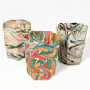 Hand-Marbled Waste Bin / Storage Bin- Flatiron Feathers