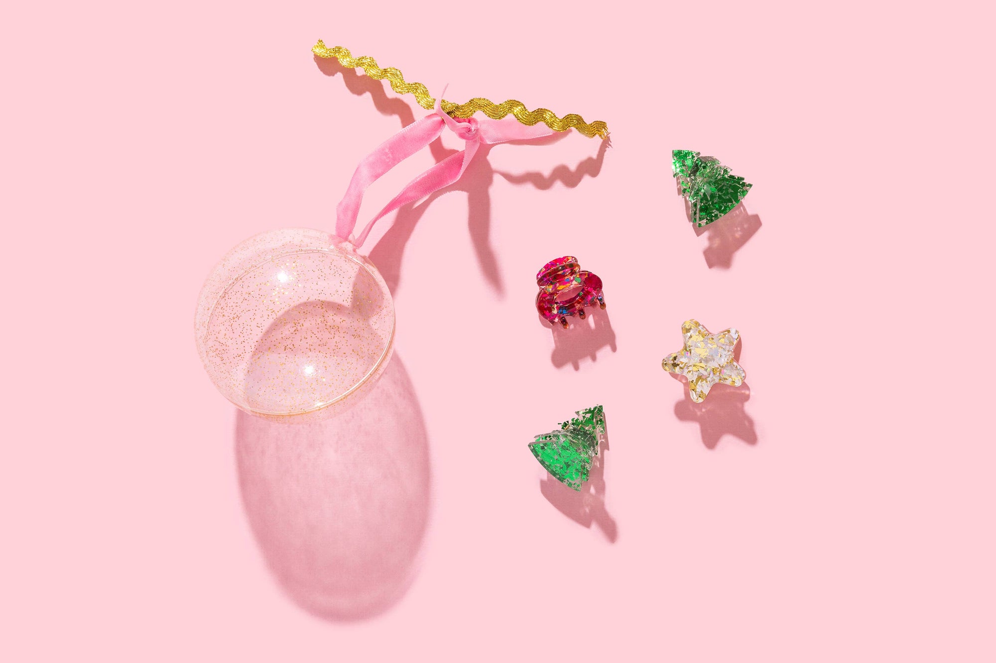 Girls Ornament with Mini Claw Hair Clips (Christmas)