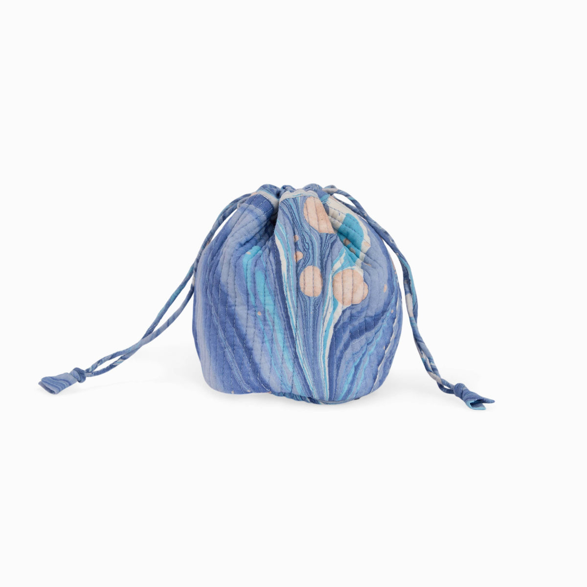 Marbled Jewelry Pouch- Blue