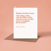 Teacher Thank You Card- "67"