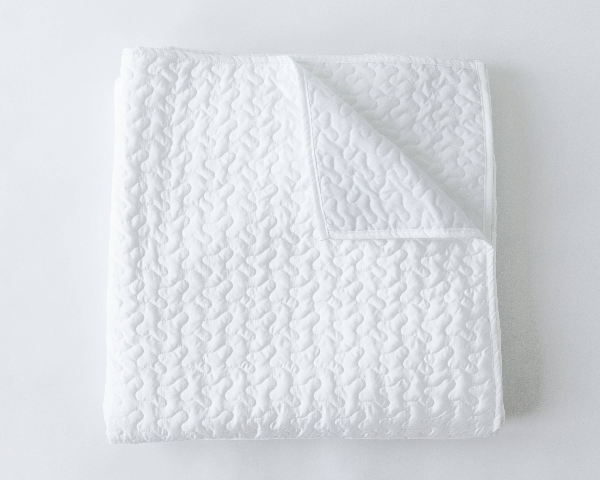 Monogrammed White Baby Quilt