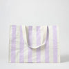 Collapsible Beach Bag- Lilac Stripe