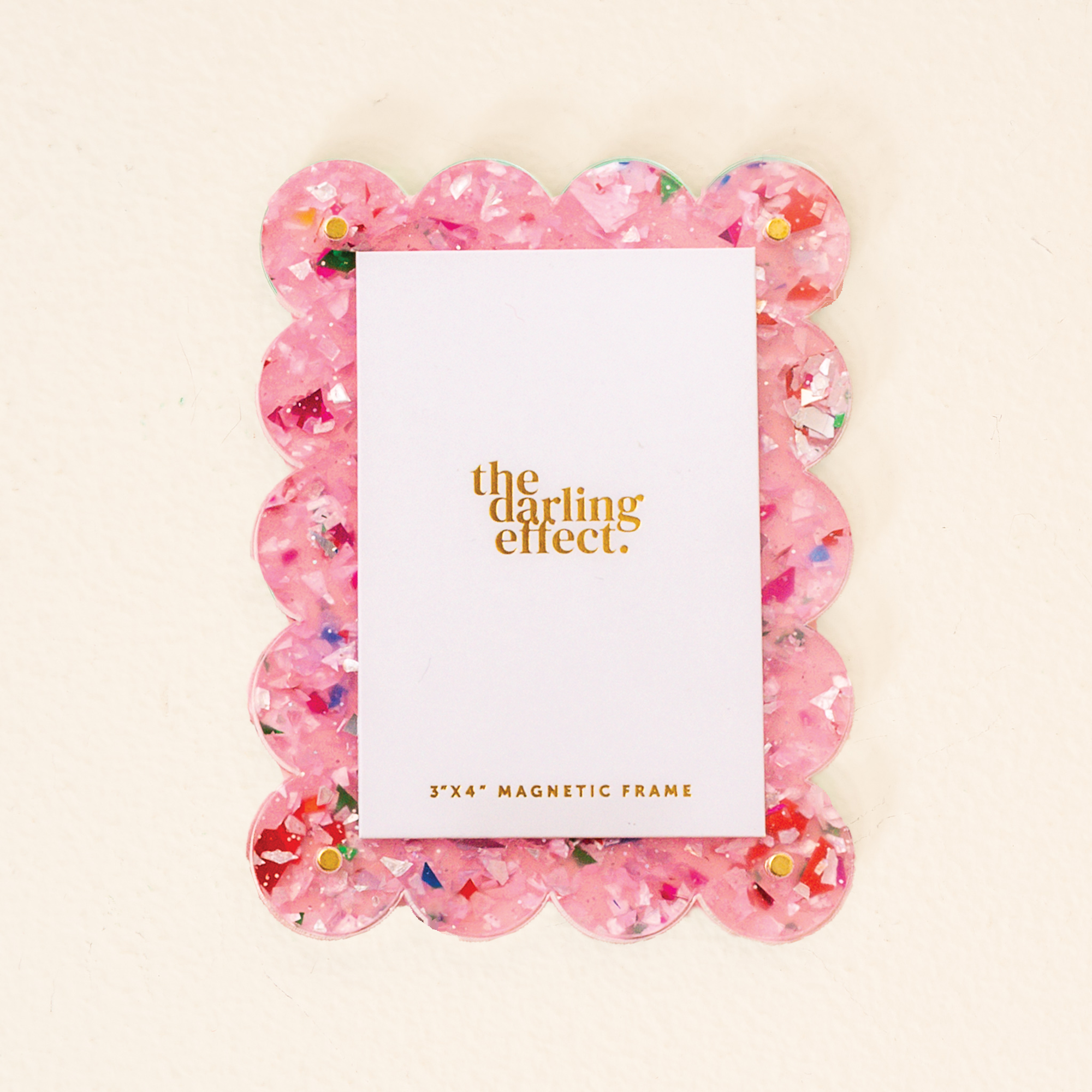 Mini Acrylic Magnet Frame- Confetti Pink