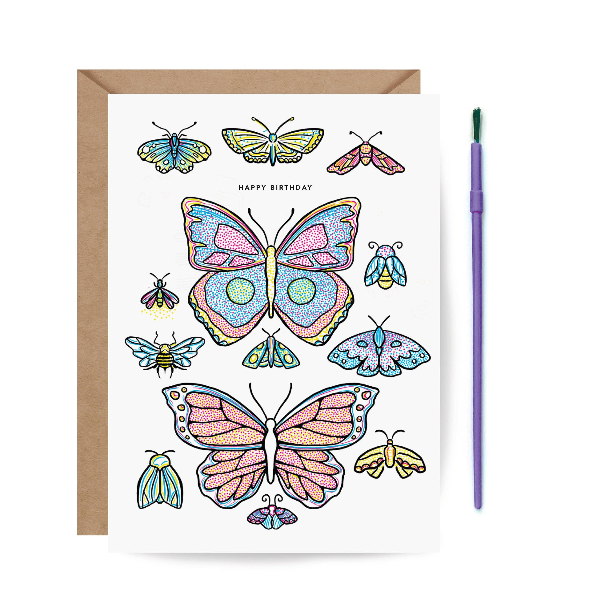 Paint With Water Card -Butterfly