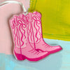 Pink Cowgirl Boots Acrylic Ornament