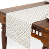 Seashell Blockprint Table Runner- Blue