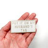 "Husband's Tab" (Tan) Iron On Patch
