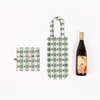 Organic Cotton Gingham Wine Bag