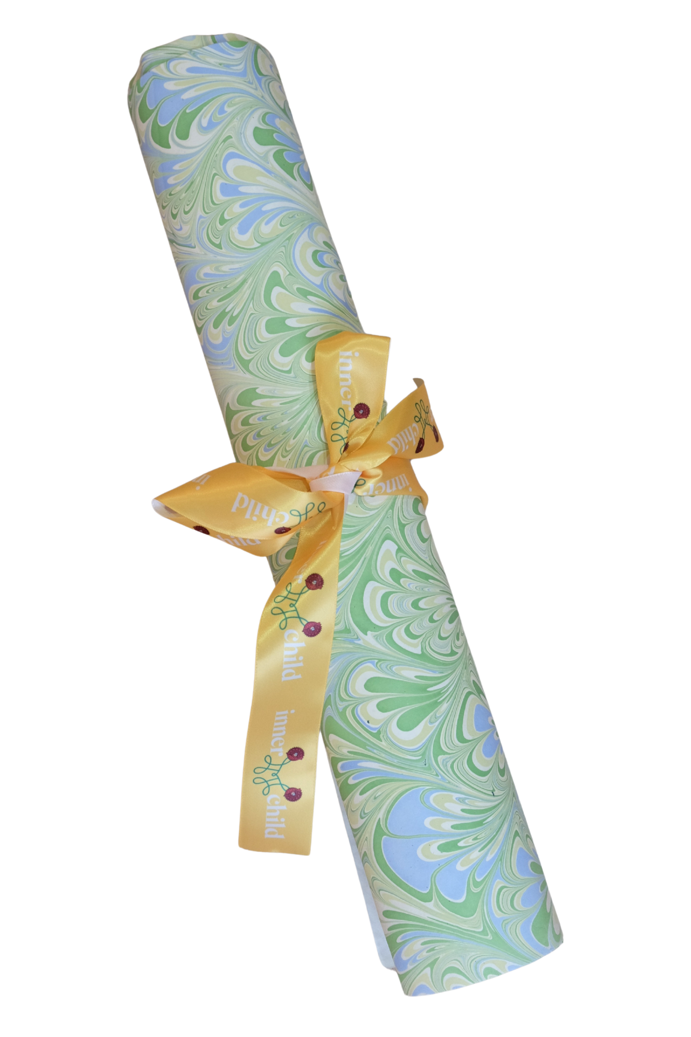 Hand Marbled Wrapping Paper Sheets- Seaglass Peacock (Set of 2)