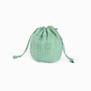 Block Print Jewelry Pouch- Green Dots