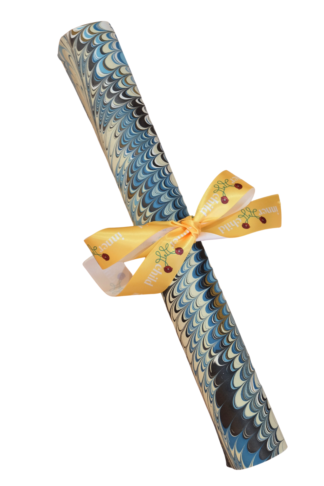 Hand Marbled Wrapping Paper Sheets- Nila Feathers (Set of 2)