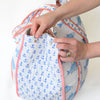 Monogrammed Expandable Tote- Blue Fish