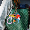 Needlepoint Champagne Bottle - Bag Charm