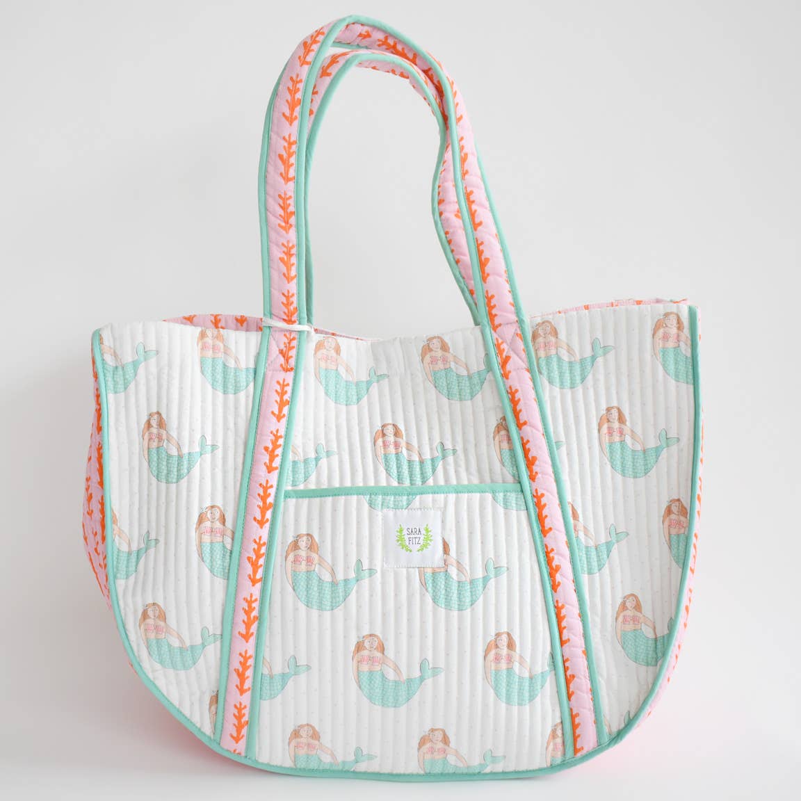 Monogrammed Expandable Tote- Mermaid