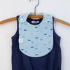 Charlie Snap Bib - Blue Fish